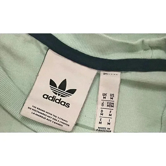 Adidas Originals Linear Logo Trefoil T-Shirt Men’s Medium Mint - Picture 4 of 6